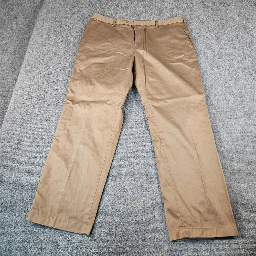 Jos A Bank Traveler Chino Pants Mens 40x30 Tan Khaki Tailored Fit Cotton Twill